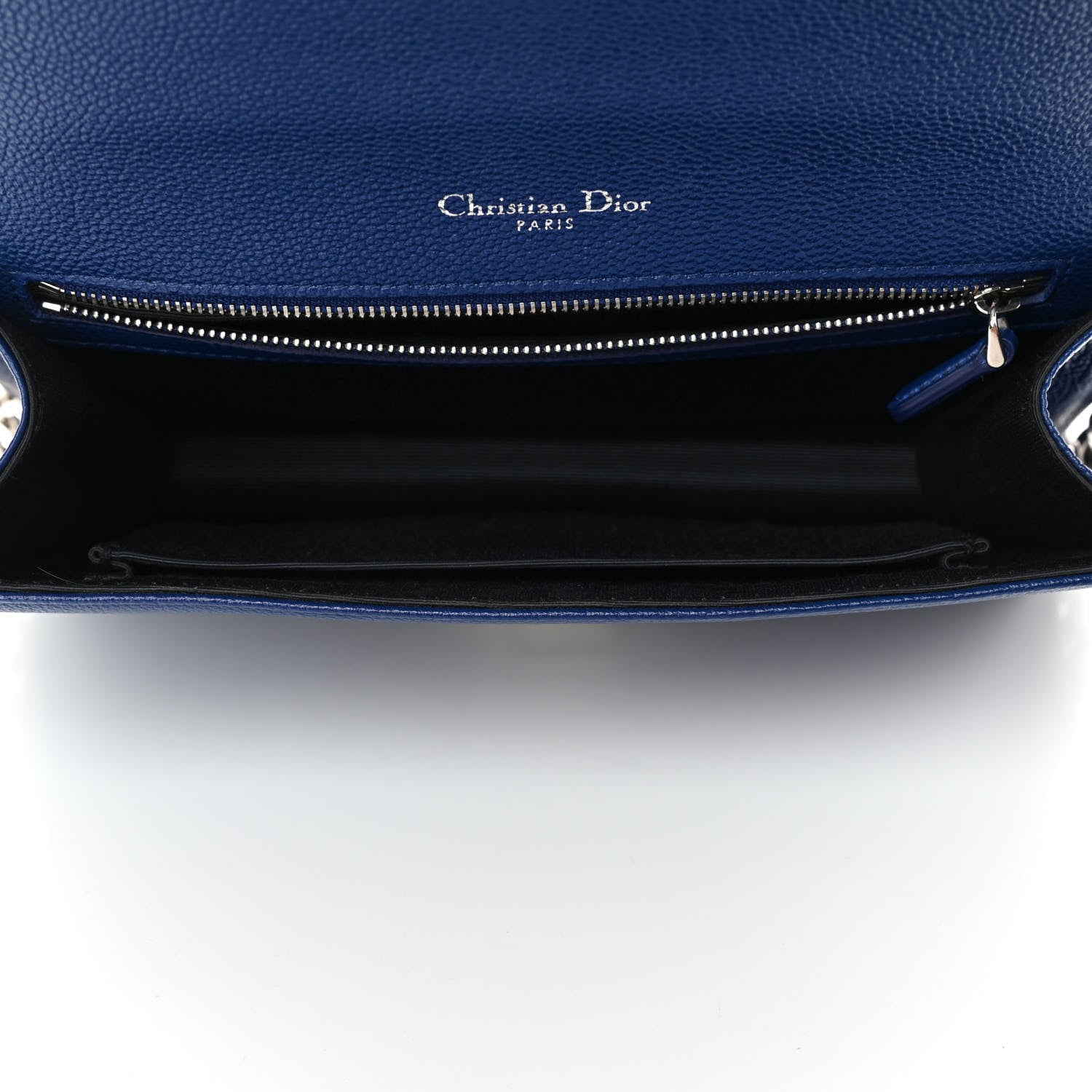 Christian Dior Grained Calfskin Medium Diorama Flap Bag Blue 4 of 5