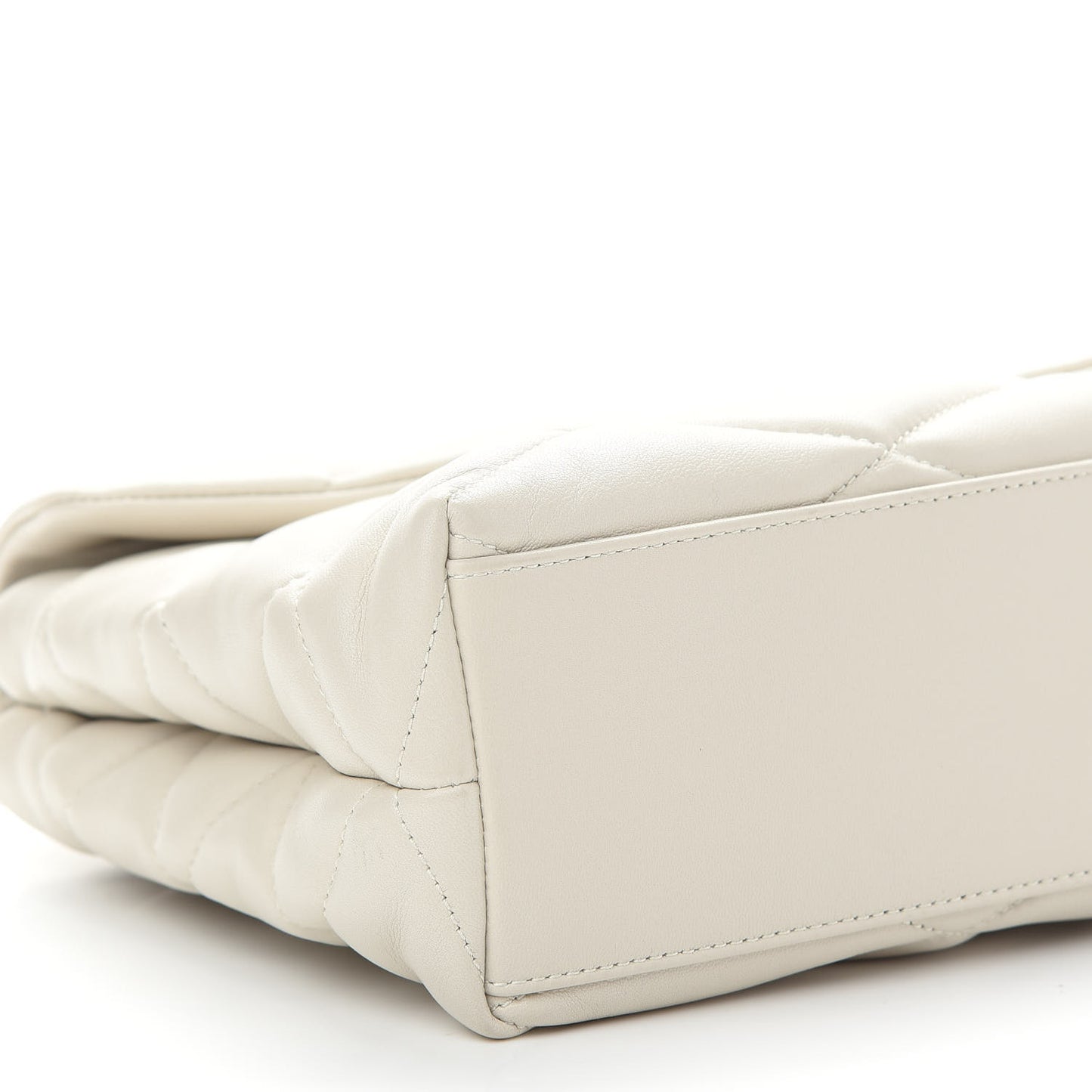 Lambskin Quilted Sade Puffer Envelope Clutch White