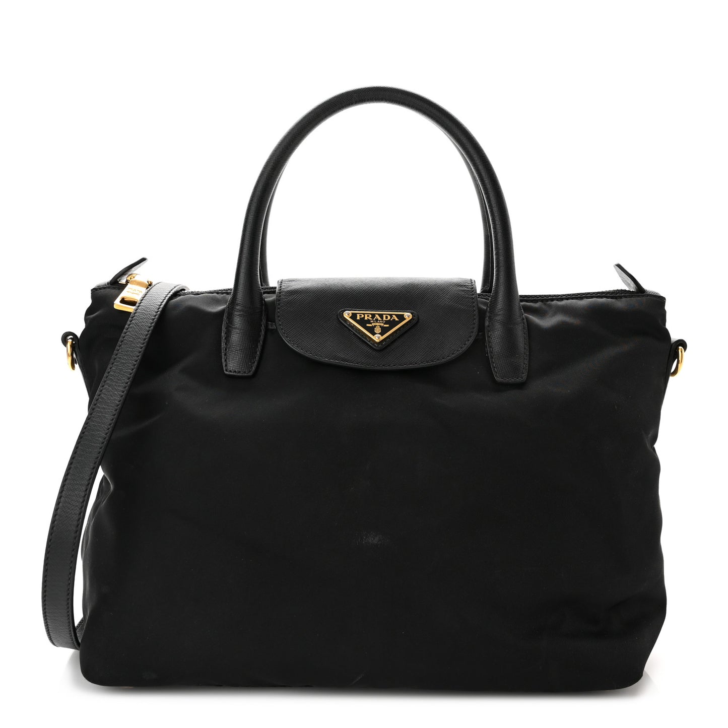 Tessuto Nylon Saffiano Tote Black