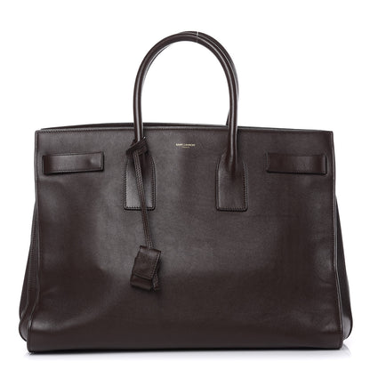 Saint Laurent Calfskin Large Sac De Jour Carryall Dark Brown 1 of 15