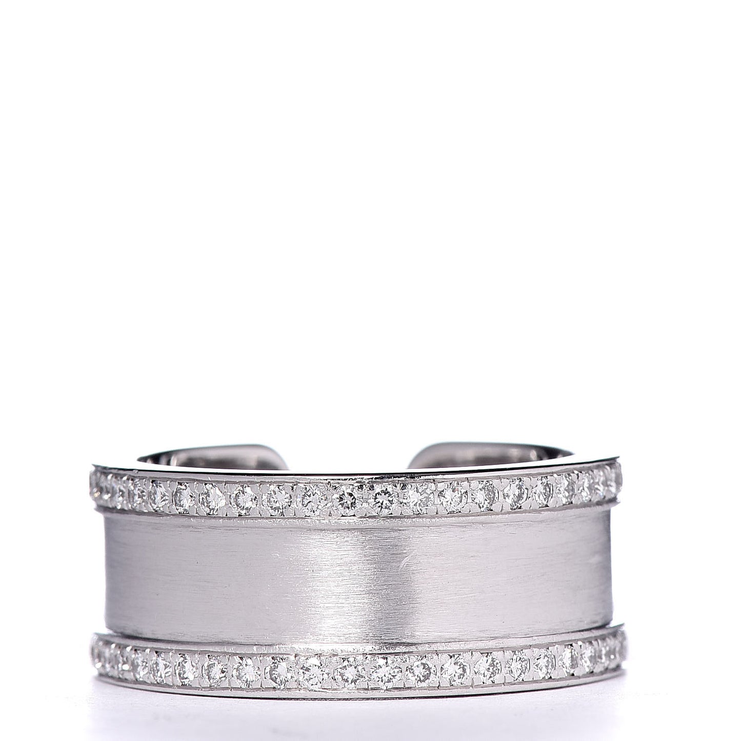 18K White Gold Diamond Logo De Cartier Paved Ring 51 5.75