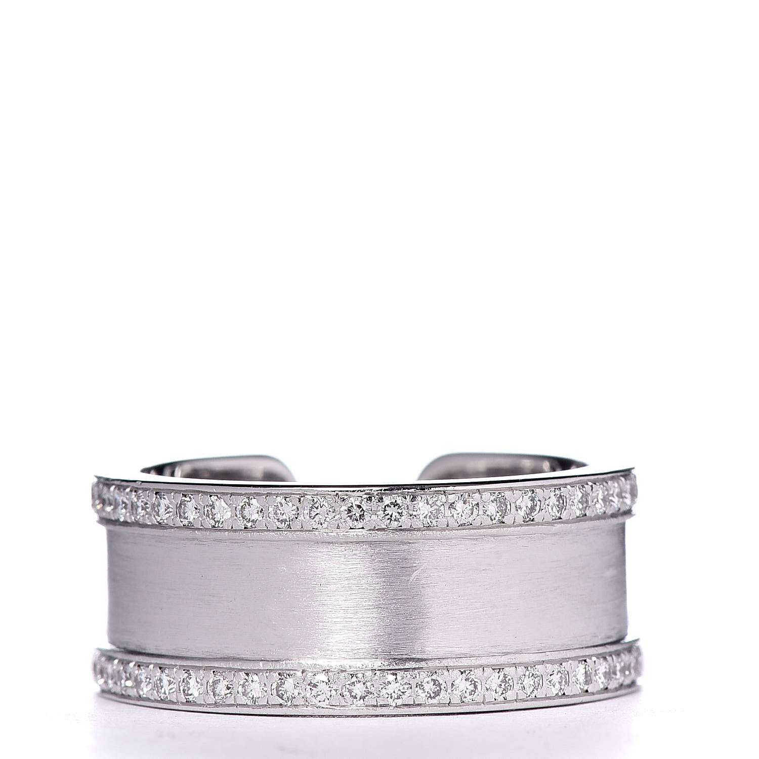 Cartier 18K White Gold Diamond Logo De Cartier Paved Ring 51 5.75 3 of 5