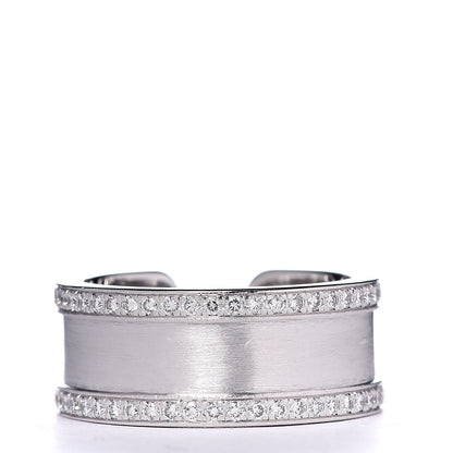 Cartier 18K White Gold Diamond Logo De Cartier Paved Ring 51 5.75 3 of 5