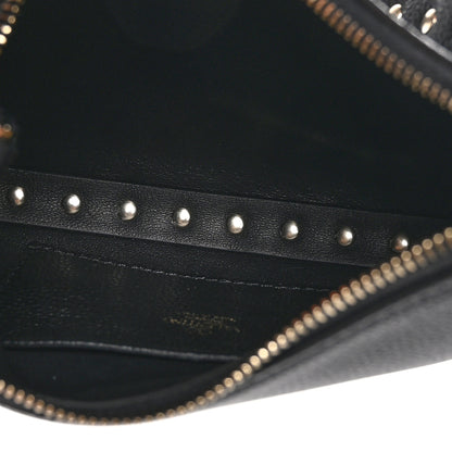 Valentino Garavani Grainy Calfskin Mini Rockstud Hobo Black 5 of 10