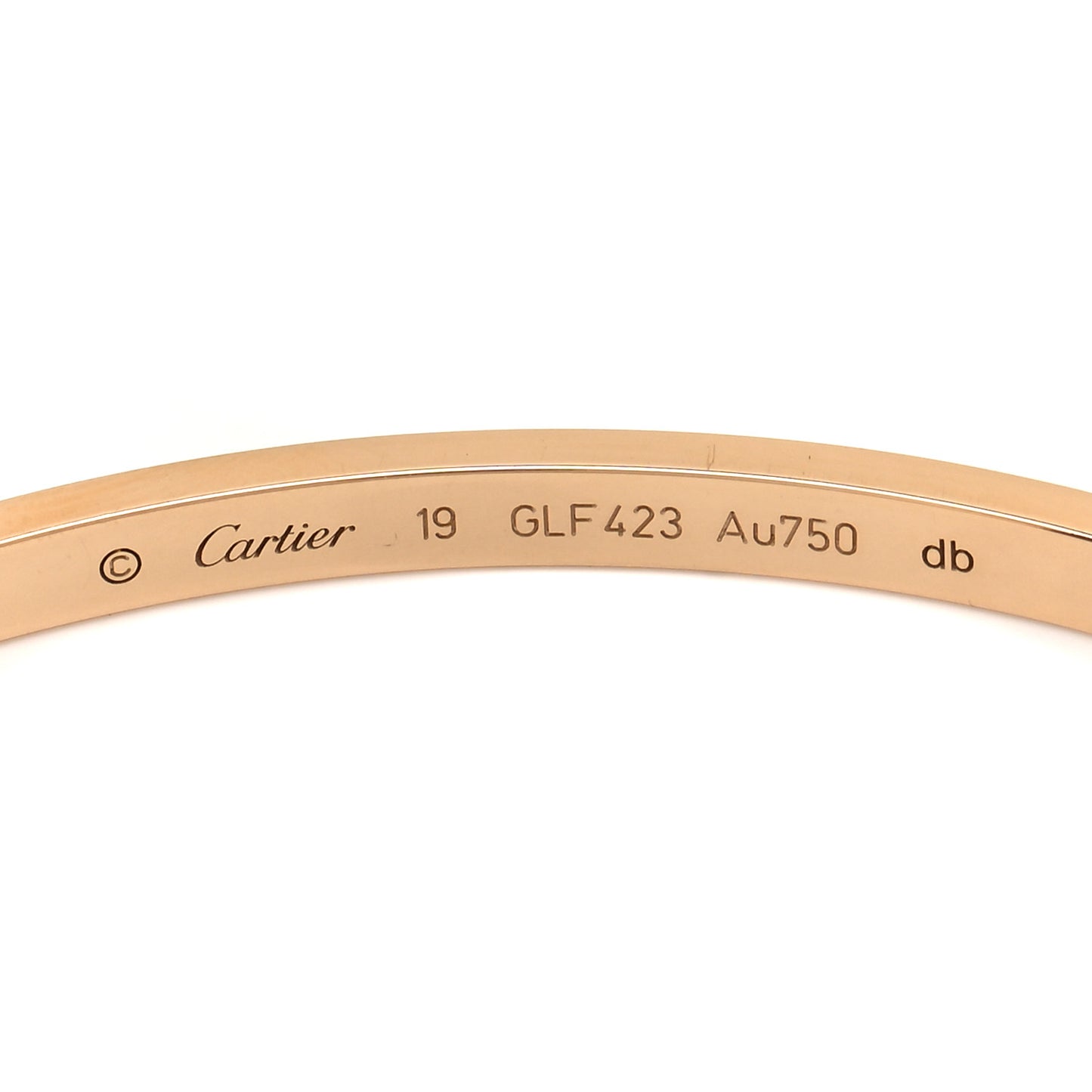 18K Yellow Gold Small LOVE Bracelet 19
