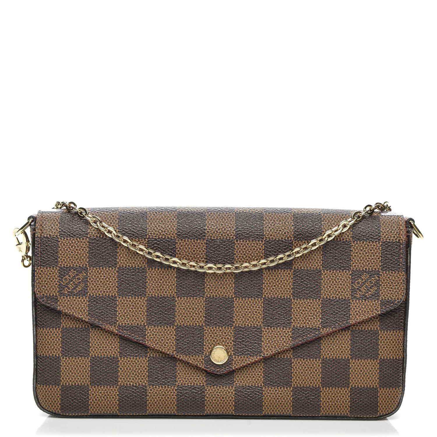 Louis Vuitton Damier Ebene Pochette Felicie Chain Wallet 1 of 6