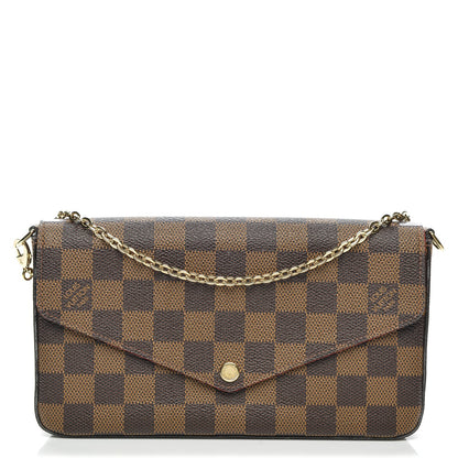 Louis Vuitton Damier Ebene Pochette Felicie Chain Wallet 1 of 6
