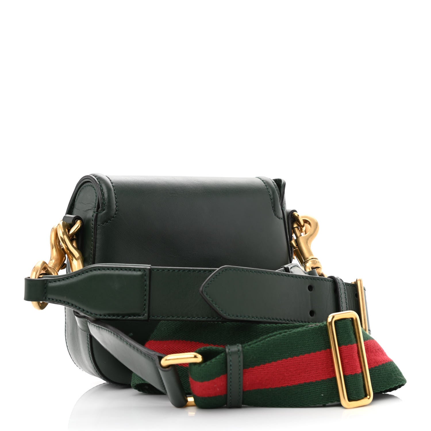 Gucci Calfskin Small Lady Web Shoulder Bag Green 3 of 11