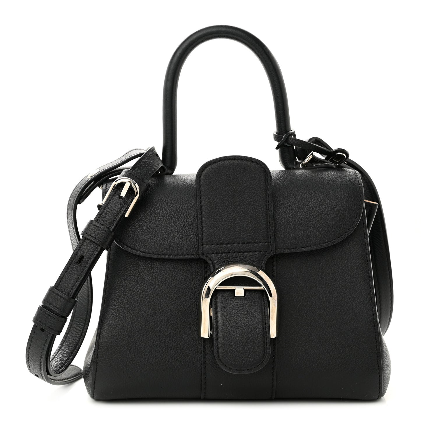 Grained Calfskin Mini Brillant Satchel Black