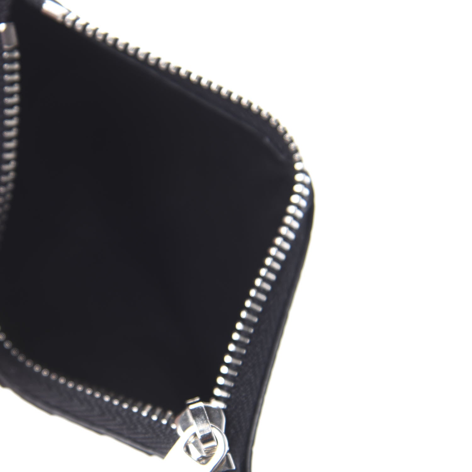 Saint Laurent Calfskin Crocodile Embossed 5 Fragments Zip Card Case Black 5 of 8