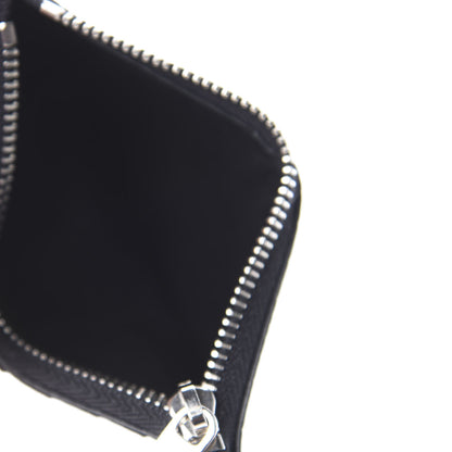 Saint Laurent Calfskin Crocodile Embossed 5 Fragments Zip Card Case Black 5 of 8