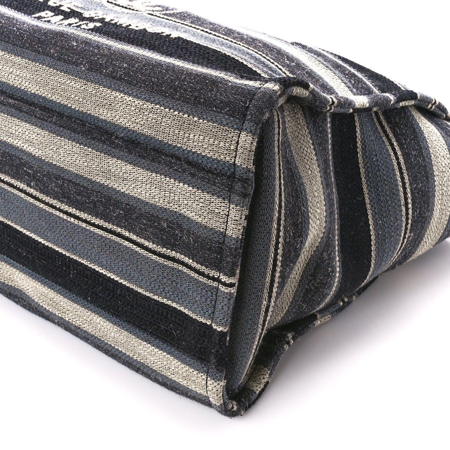 Chanel Striped Canvas Medium Deauville Tote Black 10 of 10