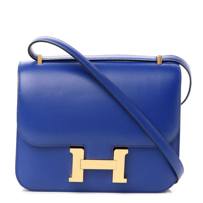 Hermes Tadelakt Constance 18 Bleu Electrique 1 of 12