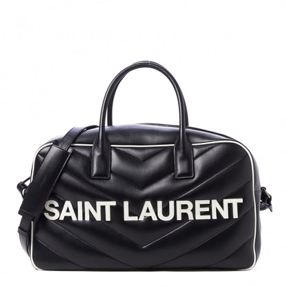 Saint Laurent Calfskin Medium Miles Logo Bowler Duffel Bag Black 1 of 8