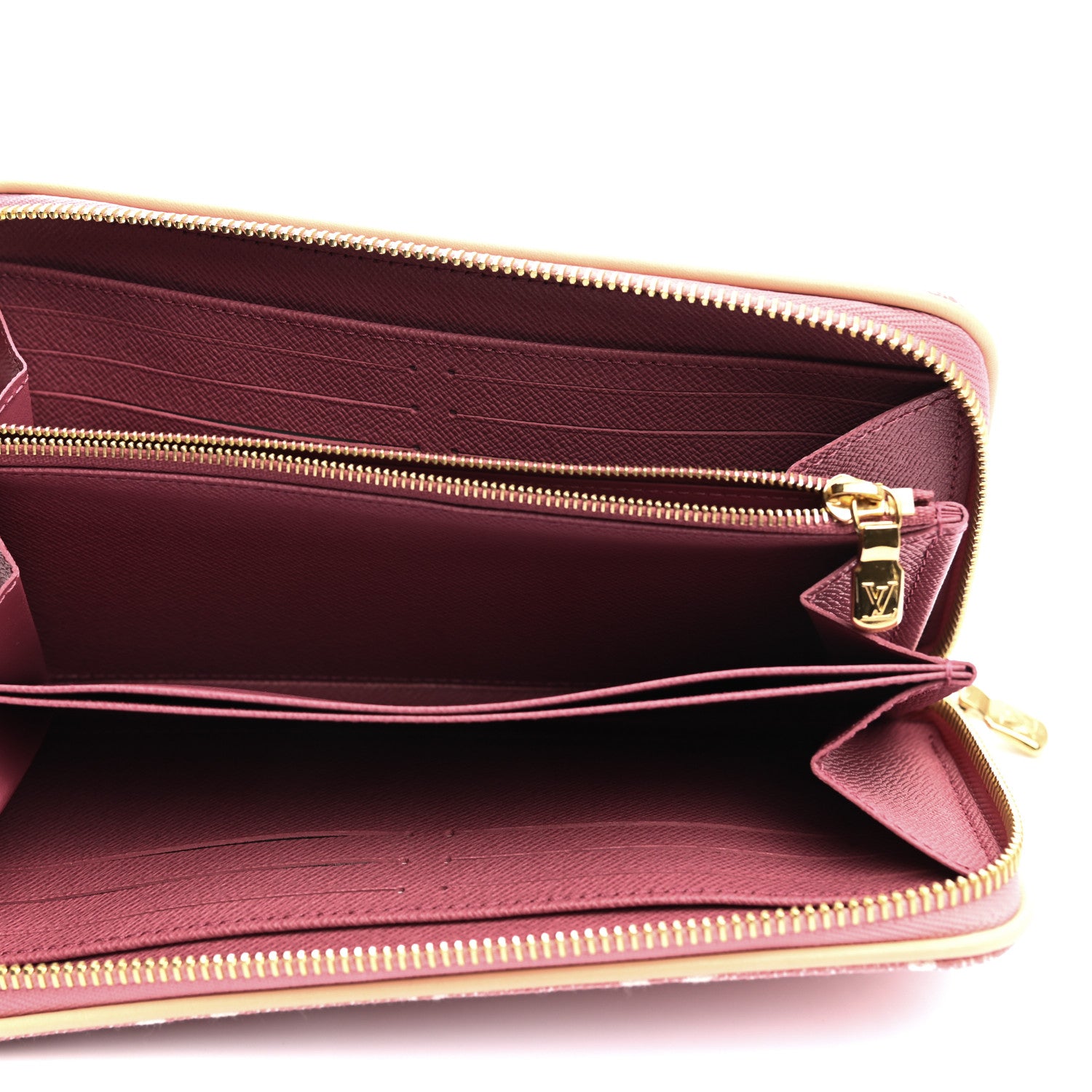 Louis Vuitton Denim Monogram Jacquard Zippy Wallet Pink 5 of 6