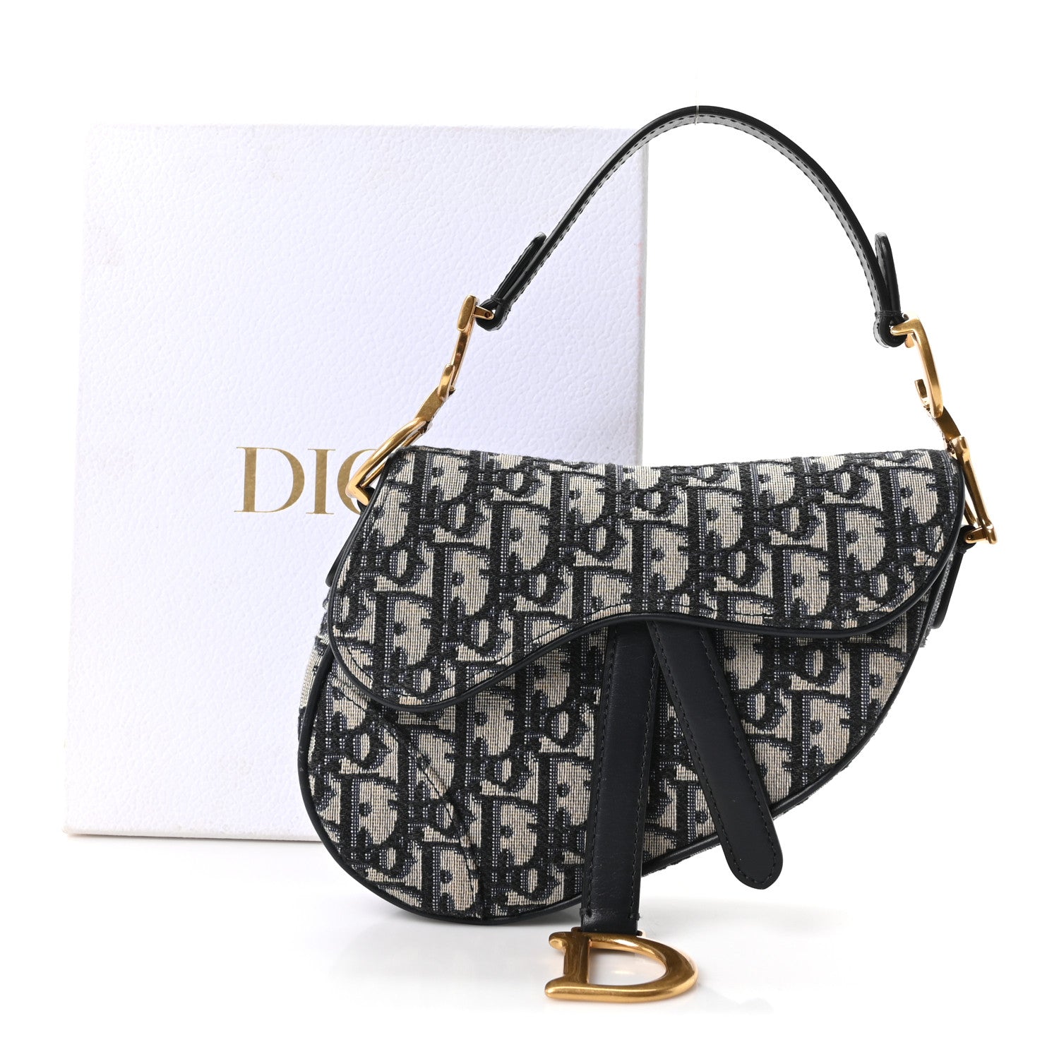 Christian Dior Oblique Mini Saddle Bag Blue 11 of 12
