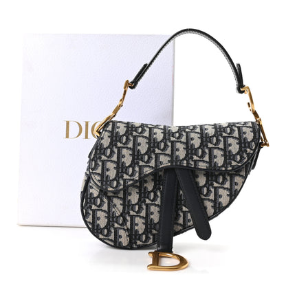 Christian Dior Oblique Mini Saddle Bag Blue 11 of 12