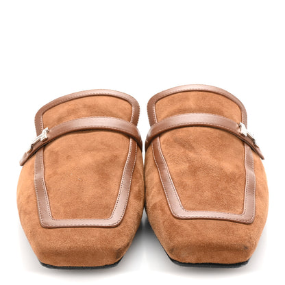 Hermes Suede Goatskin Groupie Mules 40 Brun Amourette 3 of 10