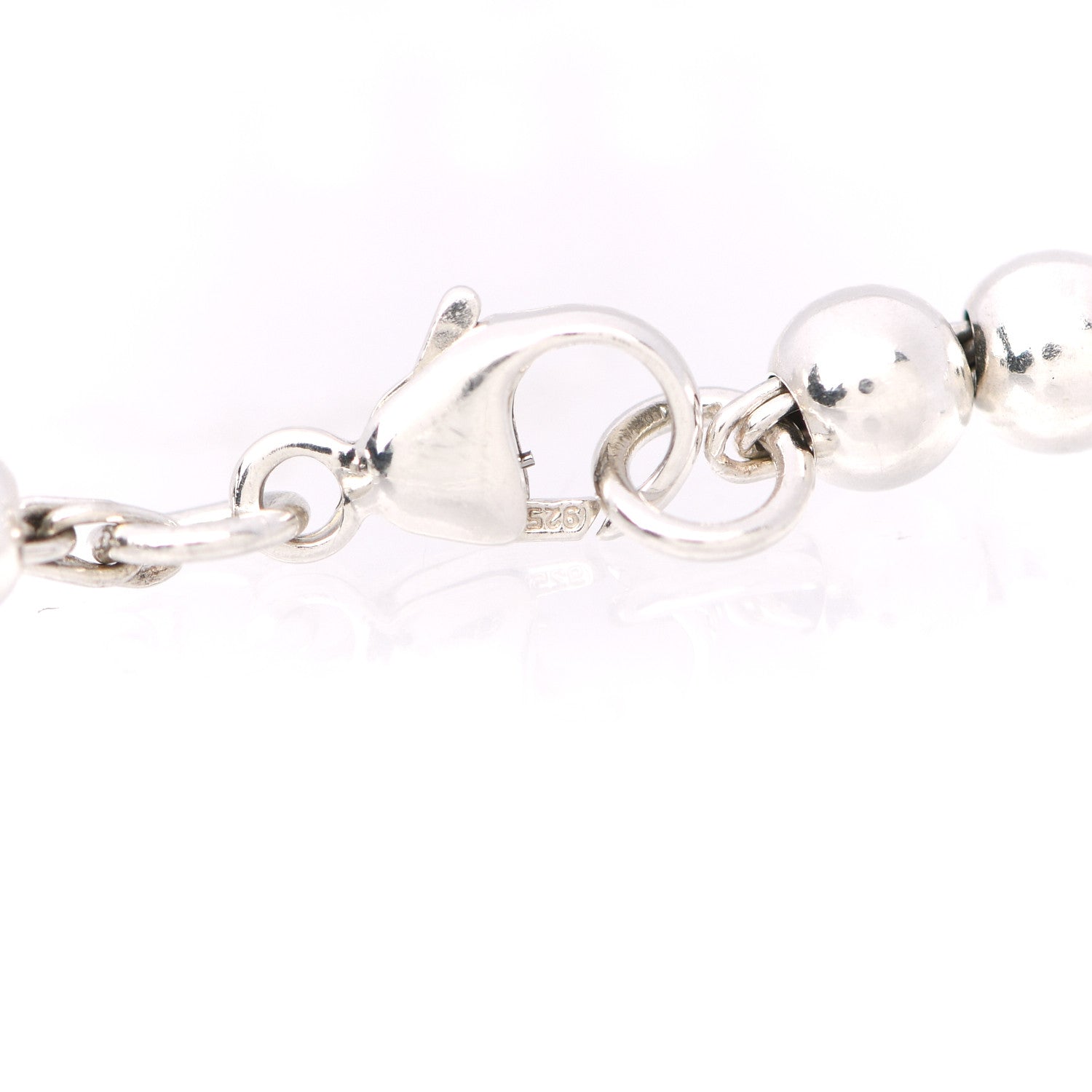 Tiffany Sterling Silver 4mm I Love You Round Tag Bead Bracelet 5 of 6