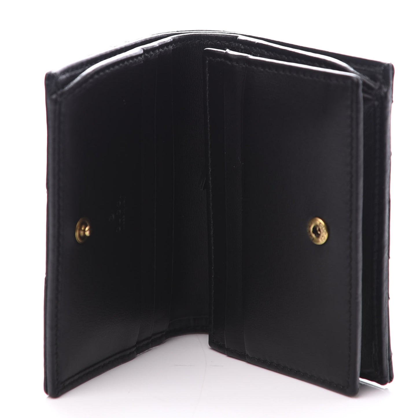 Calfskin Matelasse GG Marmont Card Case Wallet Black