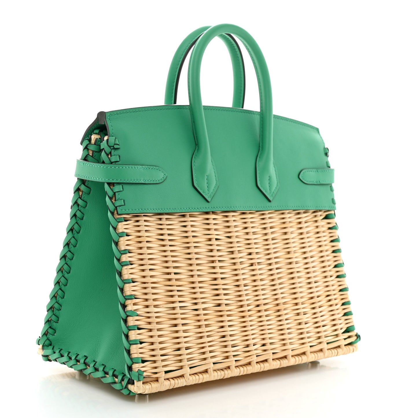 Wicker Swift Picnic Birkin 25 Naturel Menthe