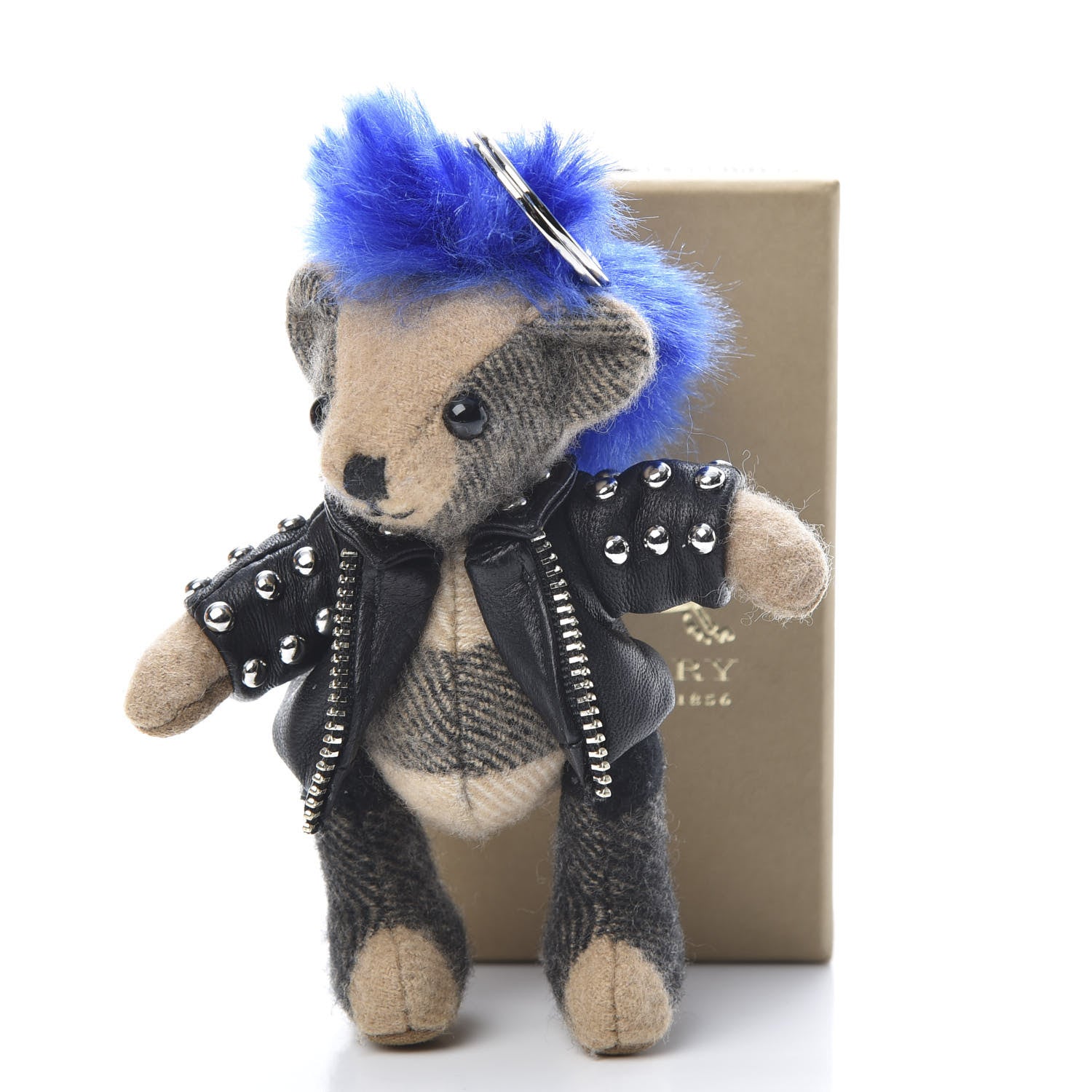 Burberry Cashmere Thomas Punk Teddy Bear Keychain Charm Camel 4 of 4