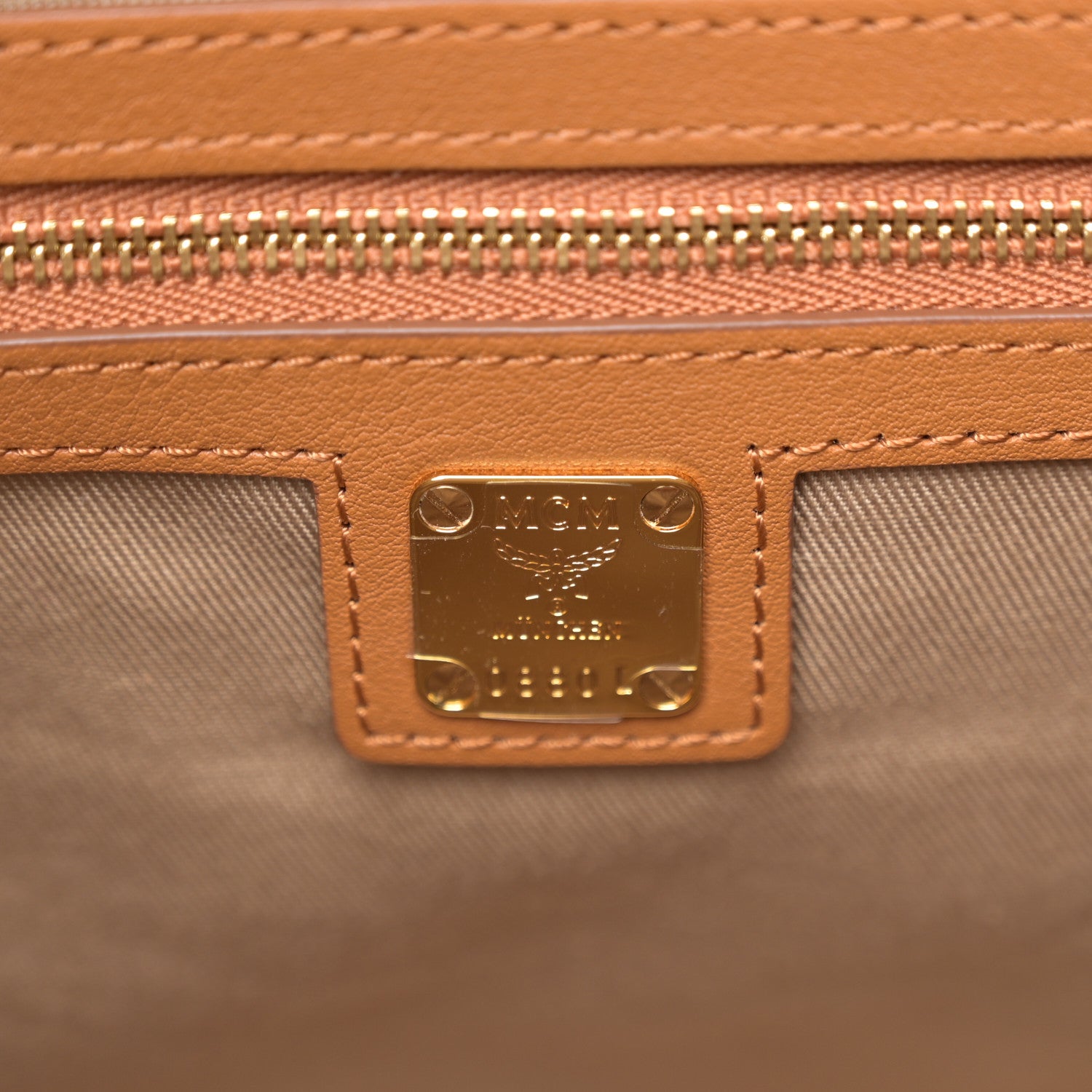 MCM Calfskin Ottomar Monogram Large Klara Hobo Cognac 6 of 9