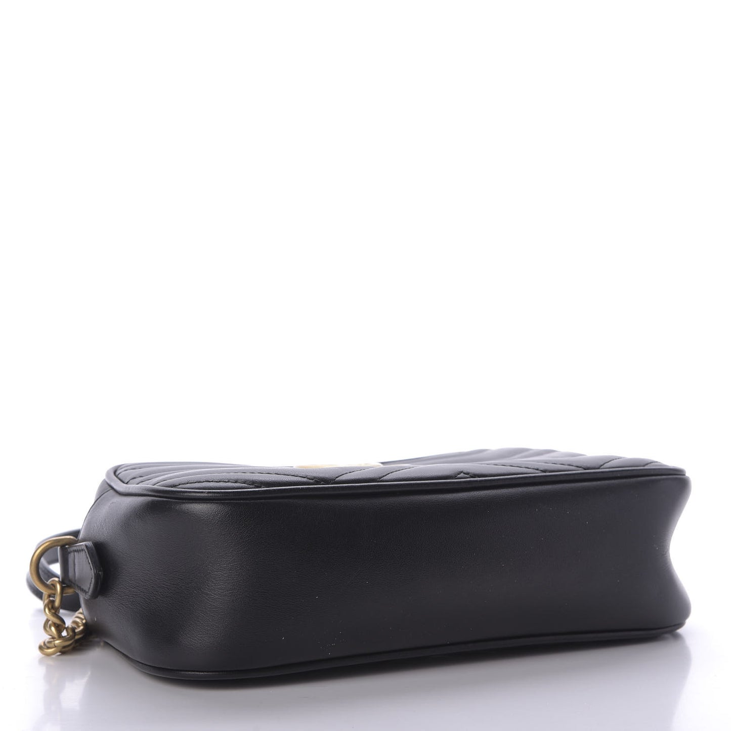 Calfskin Matelasse Small GG Marmont Chain Shoulder Bag Black