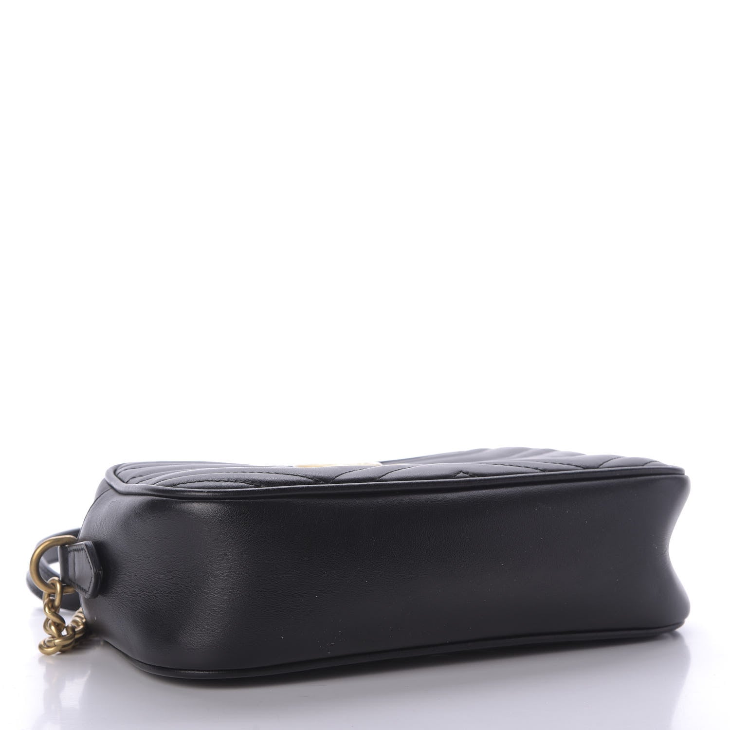 Gucci Calfskin Matelasse Small GG Marmont Chain Shoulder Bag Black 4 of 9