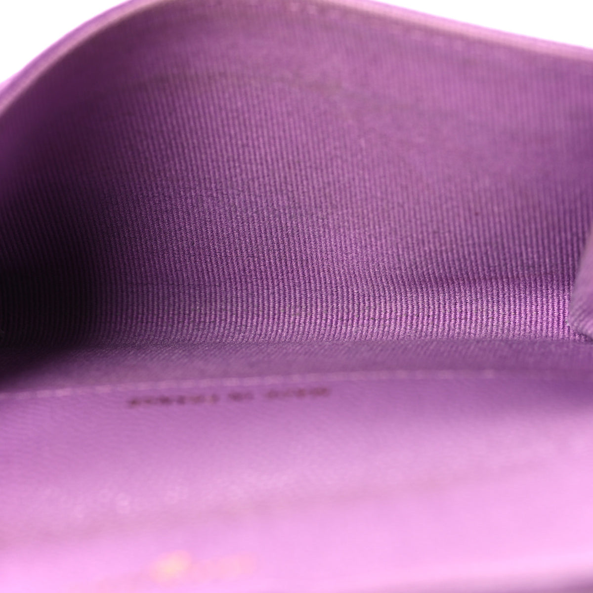 Caviar Quilted Flap Card Holder Wallet Purple