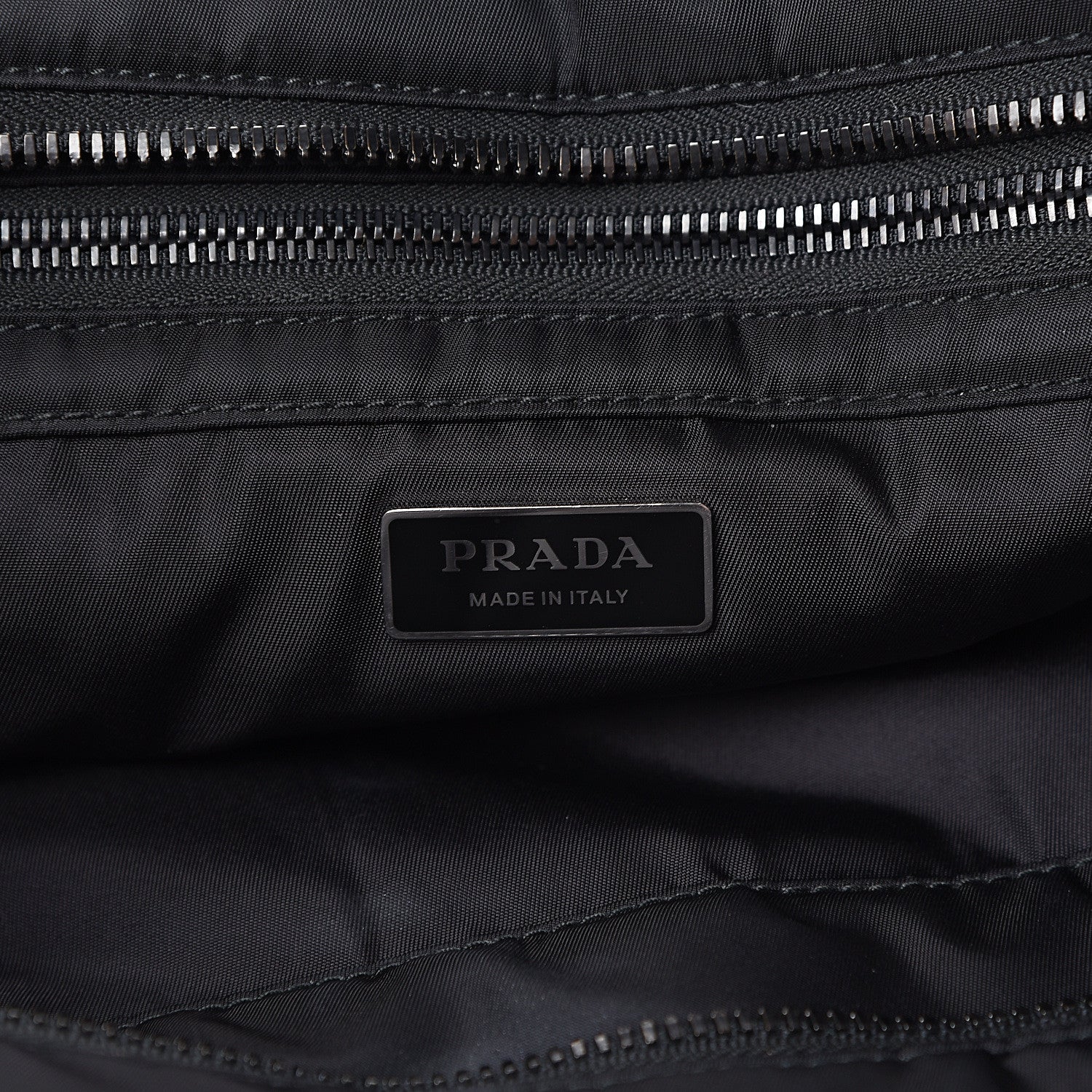 Prada Tessuto Nylon Soft Calfskin Tote Black 5 of 9