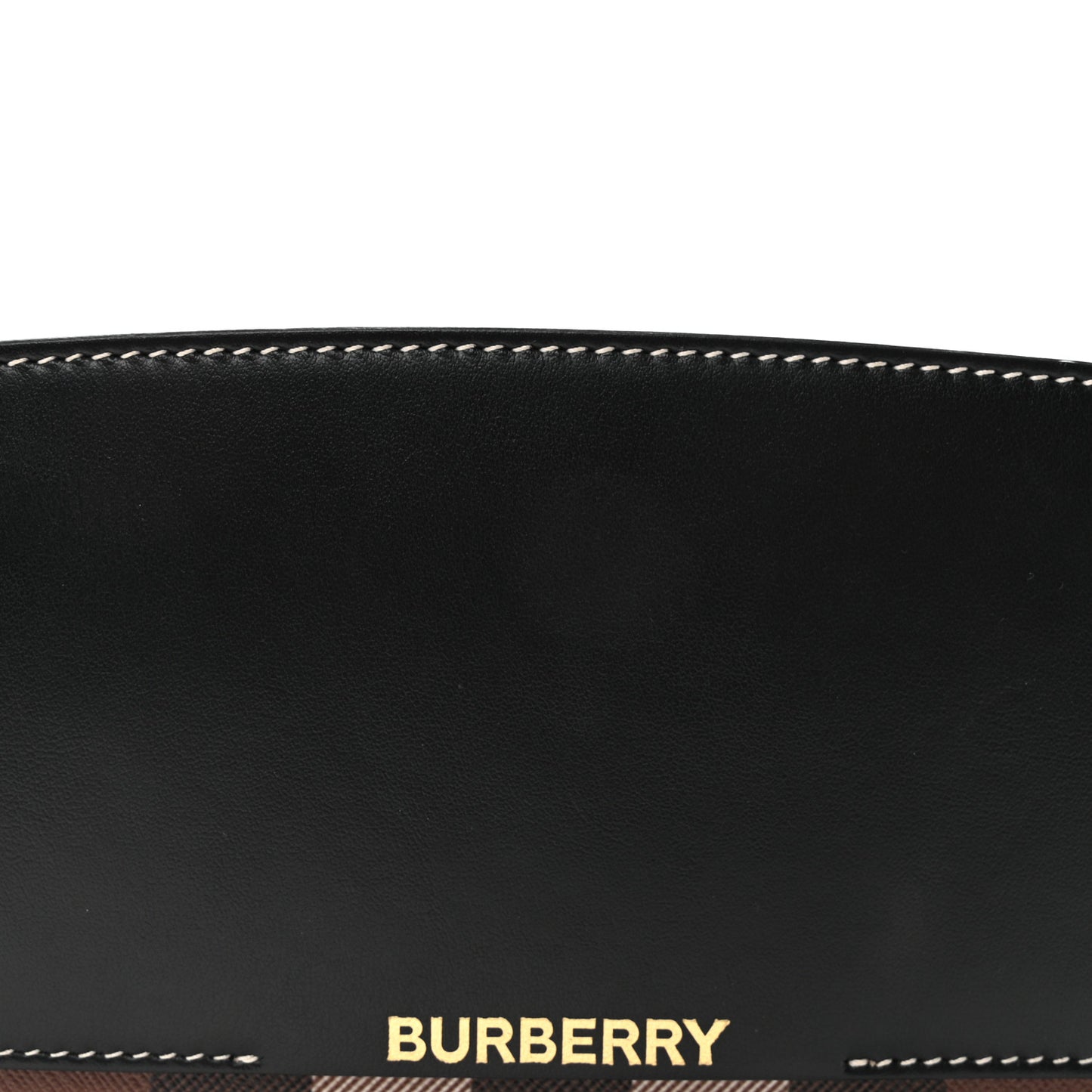 E-Canvas Check Calfskin Catherine Shoulder Bag Dark Birch Brown