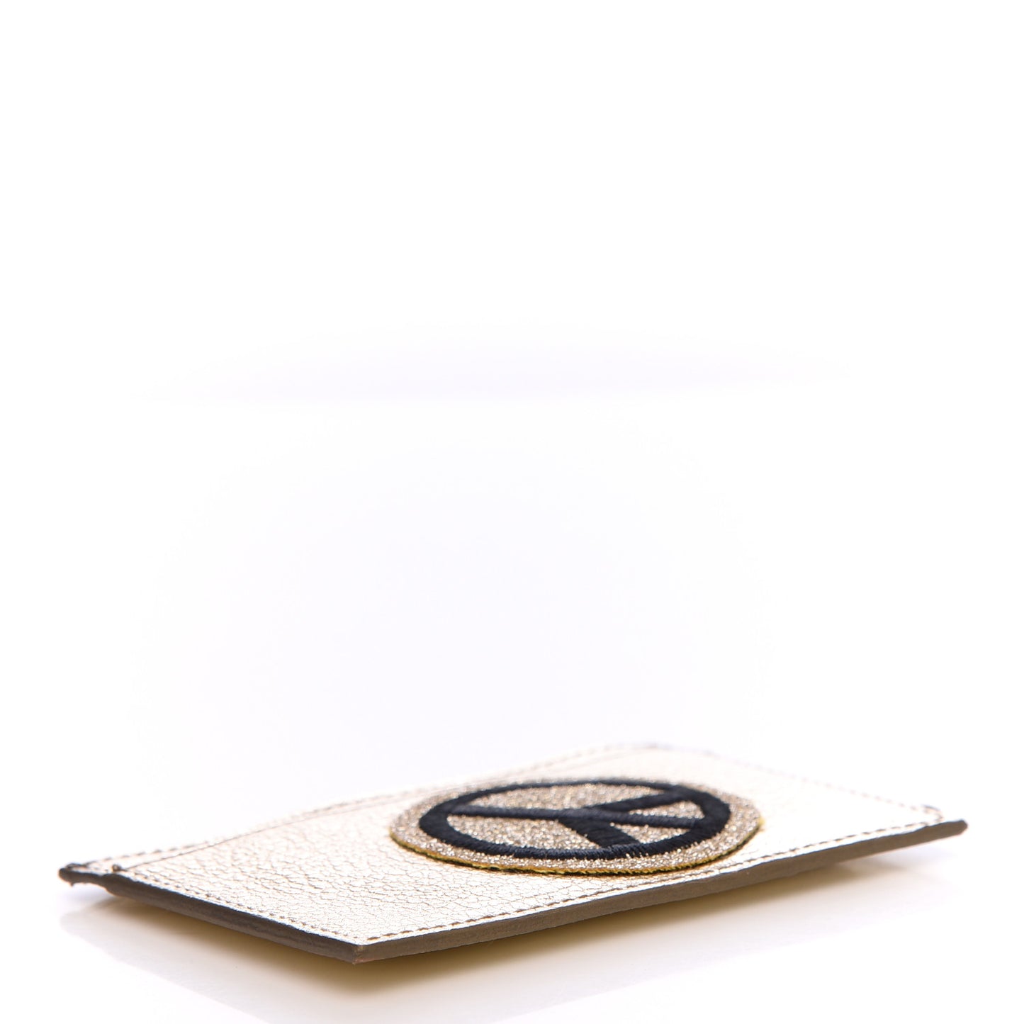 Metallic Goatskin Madras Pop Patch Card Case Cromo