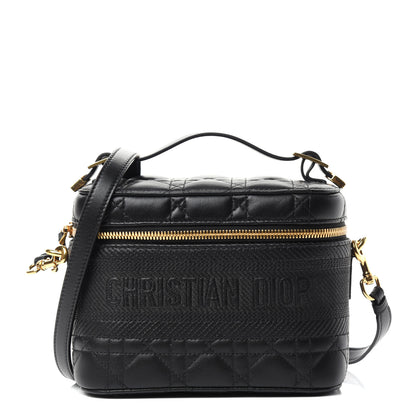 Christian Dior Lambskin Cannage Small Diortravel Vanity Case Black 1 of 11
