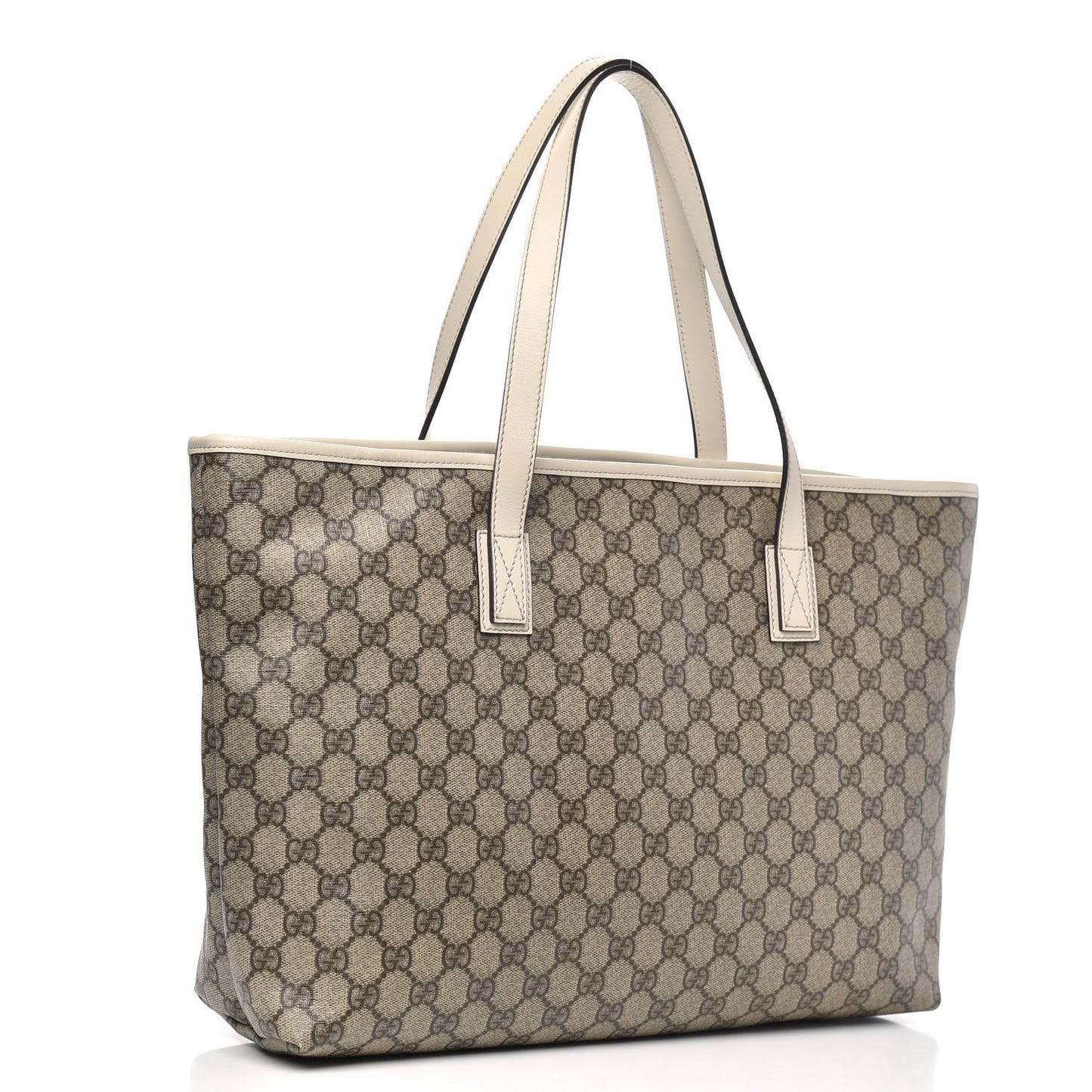 GG Supreme Monogram Medium Zippered Shopping Tote Off White