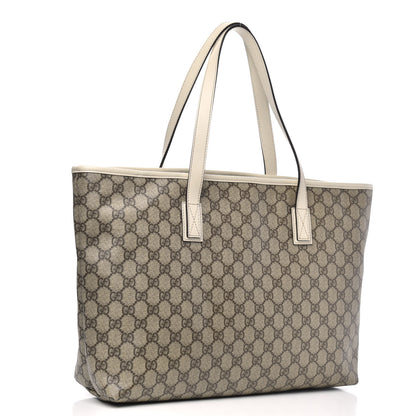 Gucci GG Supreme Monogram Medium Zippered Shopping Tote Off White 3 of 10