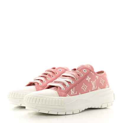 Louis Vuitton Denim Monogram Squad Sneakers 39.5 Pink 3 of 8