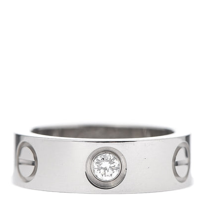 Cartier 18K White Gold 3 Diamond 5.5mm LOVE Ring 47 4 1 of 5