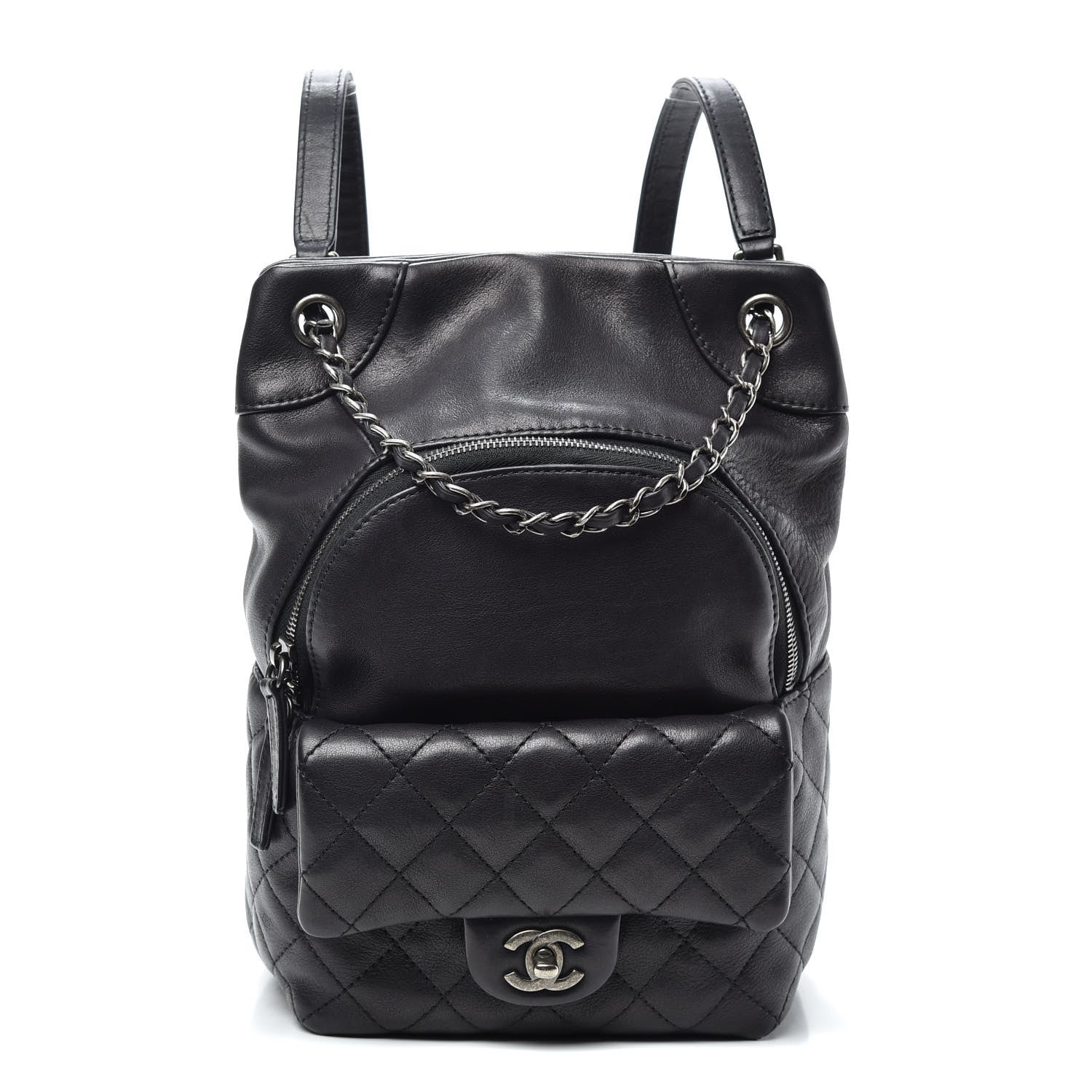 Chanel Lambskin Quilted Drawstring Backpack Black 1 of 10