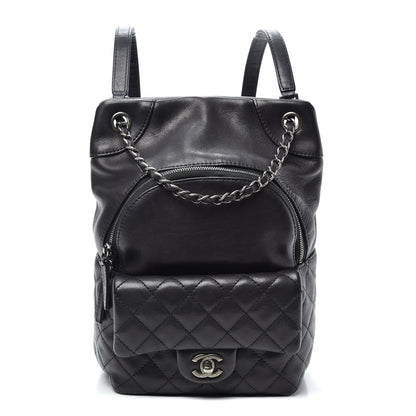 Chanel Lambskin Quilted Drawstring Backpack Black 1 of 10