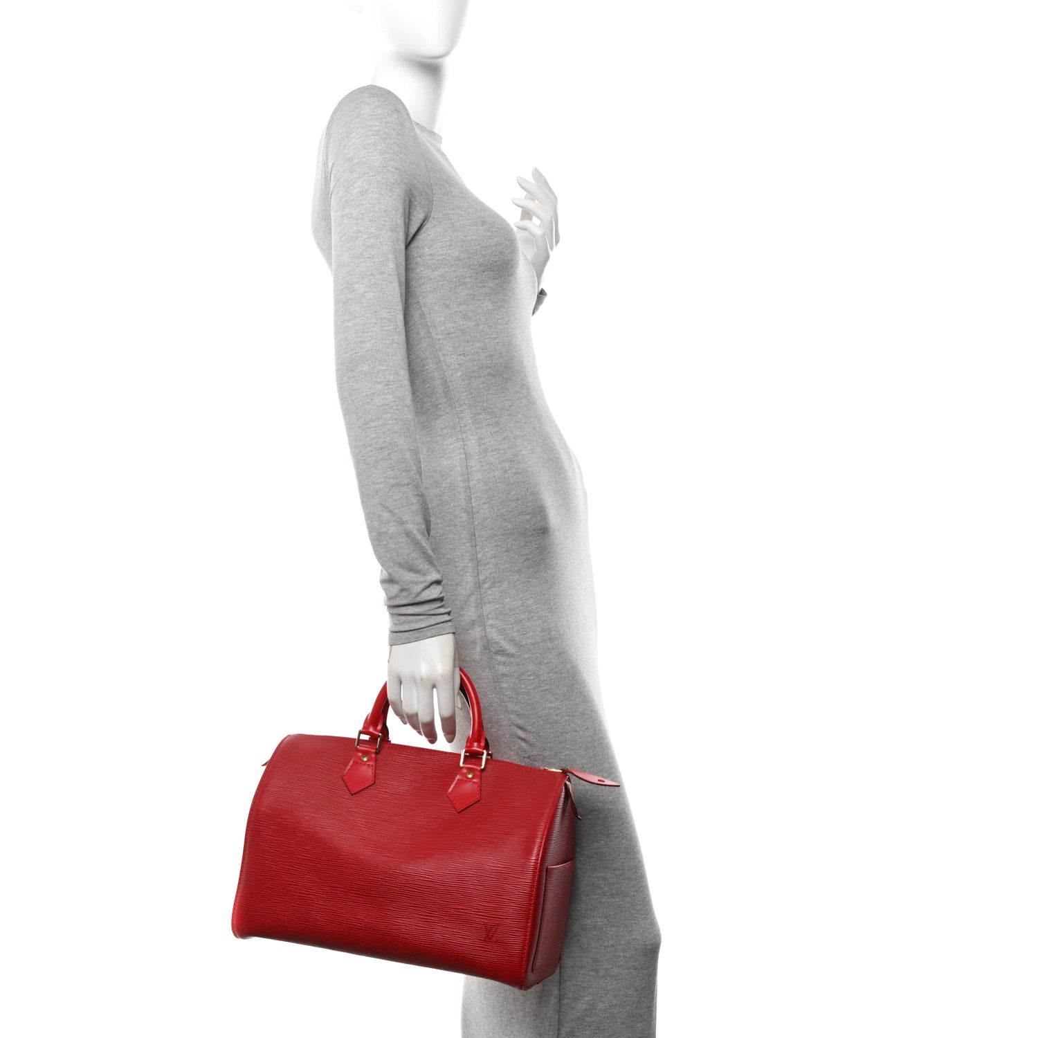 Louis Vuitton Epi Speedy 30 Castillan Red 2 of 14
