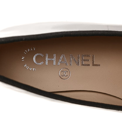 Chanel Patent CC Cap Toe Ballerina Flats 36 Black Kaki Clair 7 of 9