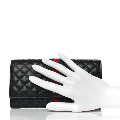 Gucci Calfskin Web Trapuntata GG Continental Wallet Black 2 of 10