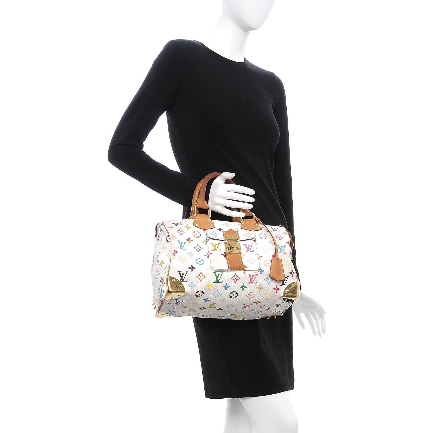 Louis Vuitton Monogram Multicolor Speedy 30 White 2 of 15