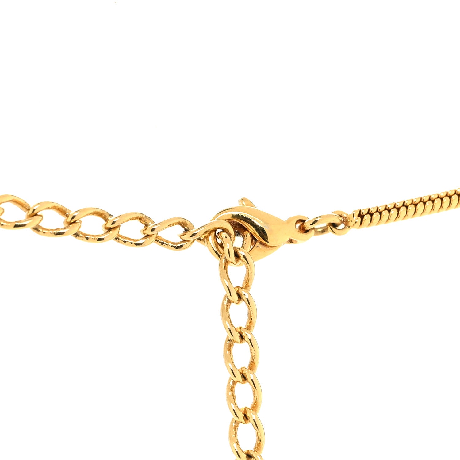Christian Dior Metal Logo Necklace Gold 4 of 5