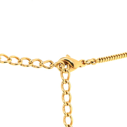Christian Dior Metal Logo Necklace Gold 4 of 5