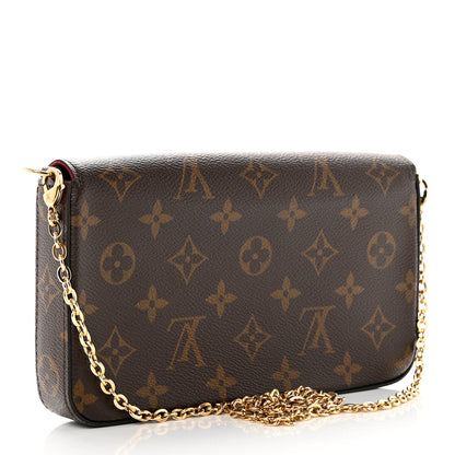 Louis Vuitton Monogram Pochette Felicie Chain Wallet Fuchsia 4 of 9