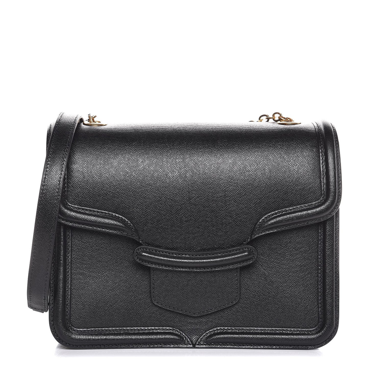 Calfskin Heroine Chain Satchel Black