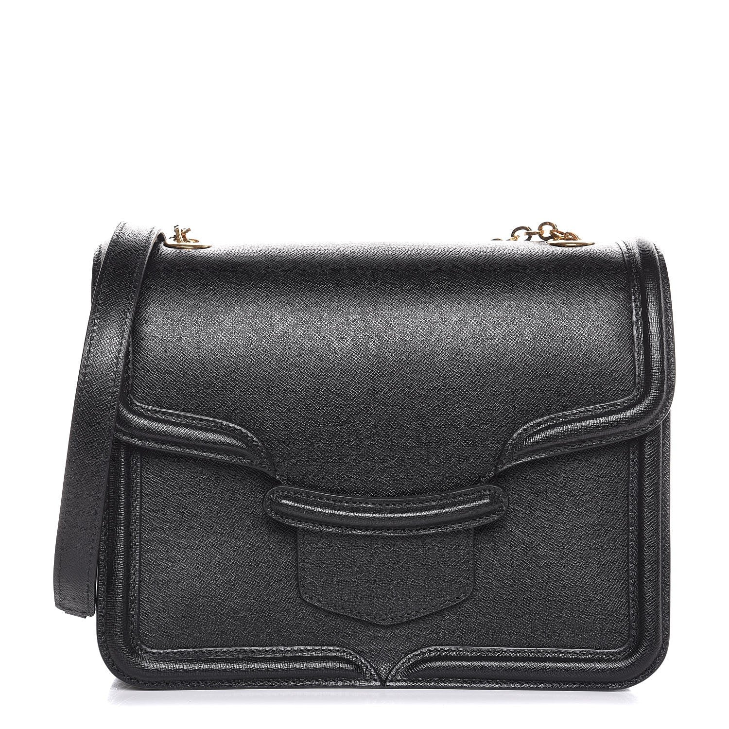 Alexander McQueen Calfskin Heroine Chain Satchel Black 1 of 9