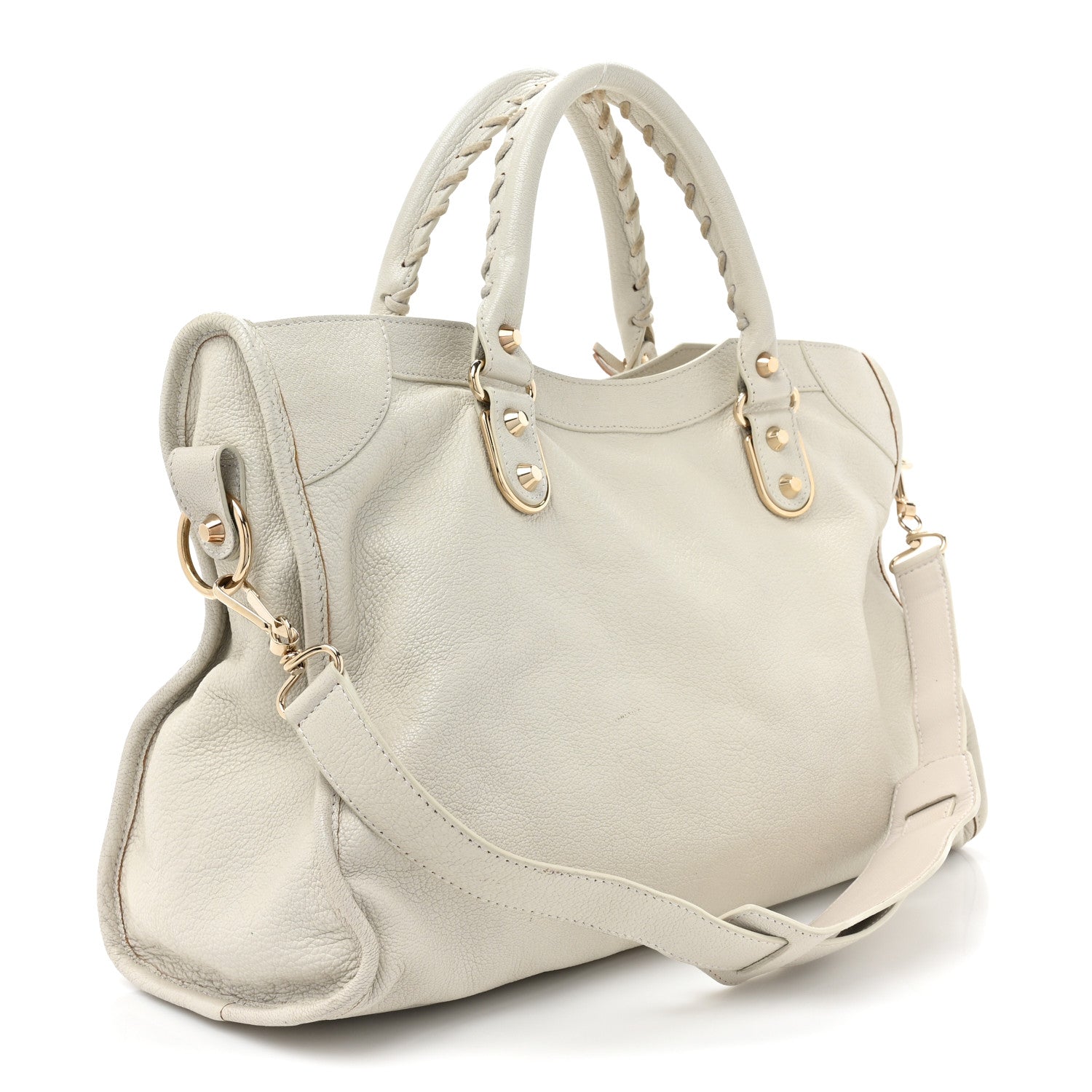 Balenciaga Chevre Gold Metallic Edge Hardware City White 3 of 17